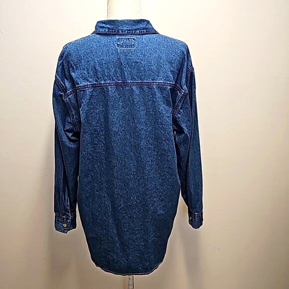 Solutions Original Denim Christmas Shirt Button Closure 2 Pocket Woman Size L - Picture 8 of 11